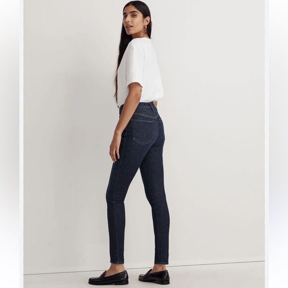 Madewell 10” High Rise Skinny Jeans Size 27 Dark Wash Stretch Denim Classic Fit - Picture 1 of 8